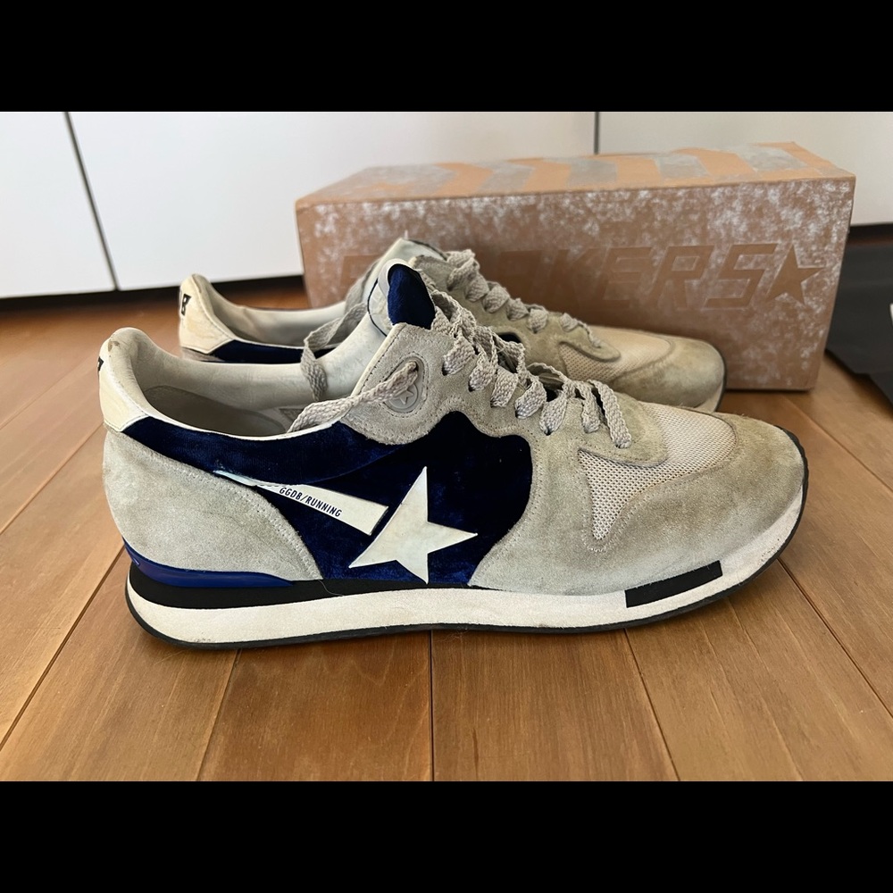 Golden Goose running shoes blue velvet 39 with box
